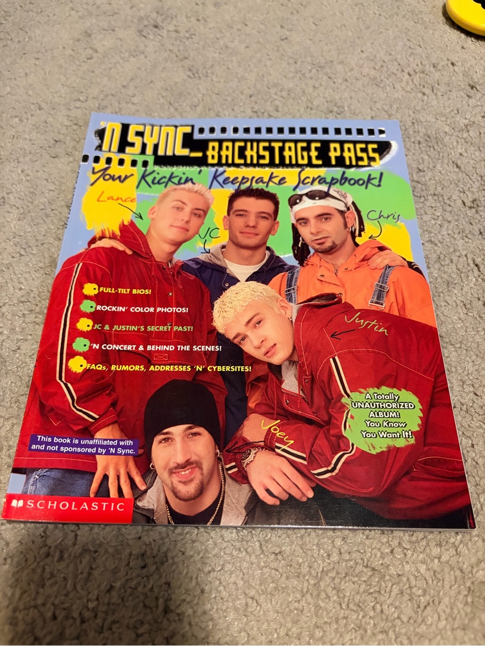 NSYNC Backstage Pass Scrapbook Book - Multicolor Cover Vintage 90’s
